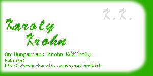 karoly krohn business card
